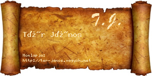 Tér János névjegykártya